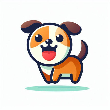 Cute cartoon dog. Vector illustration isolated on a white background.のイラスト素材