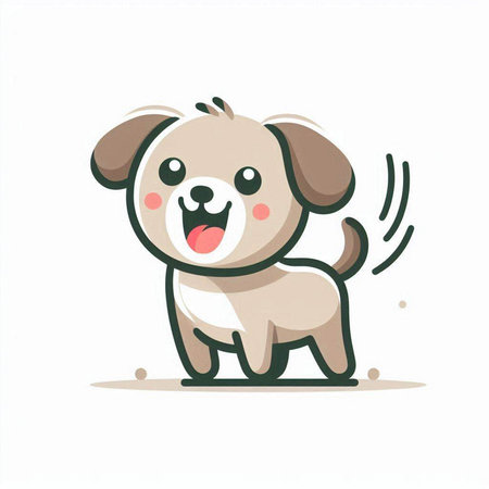 Cute cartoon dog. Vector illustration isolated on a white background.のイラスト素材