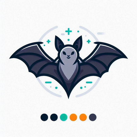 Bat vector icon. Flat illustration of bat vector icon for web designのイラスト素材