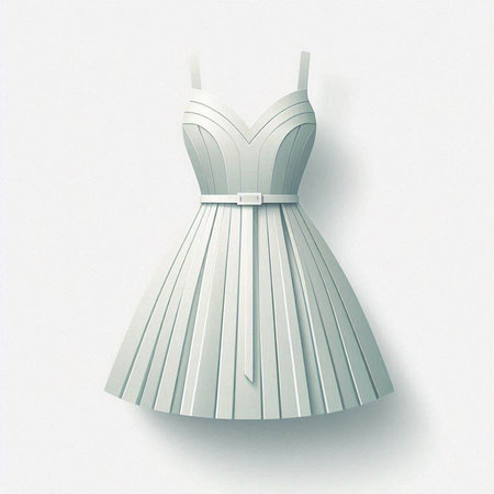 Illustration of a wedding dress on a white background - 3d renderのイラスト素材