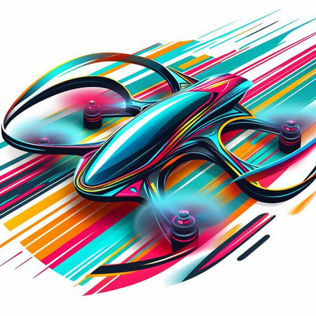 abstract colorful background with metal elements. 3d rendering, 3d illustration.のイラスト素材