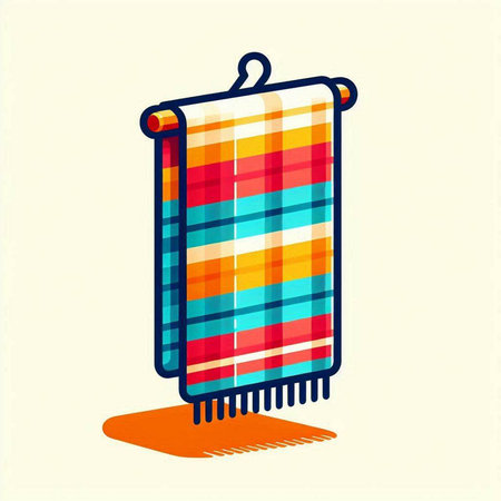 Towel icon in flat style isolated on white background. Vector illustration.のイラスト素材