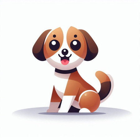 Cute cartoon dog. Vector illustration isolated on a white background.のイラスト素材