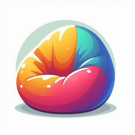 Illustration of a colorful 3d inflatable ball on a white backgroundのイラスト素材