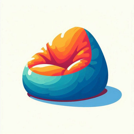 Vector illustration of an armchair in the form of a heart.のイラスト素材