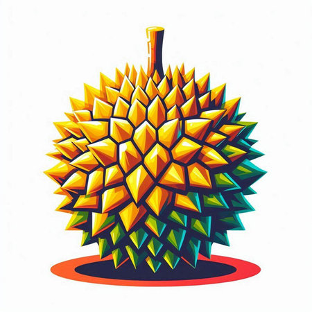 illustration of durian fruit on a white background, vector illustrationのイラスト素材