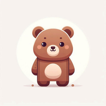 Cute cartoon bear. Vector illustration. Cute animal character.のイラスト素材