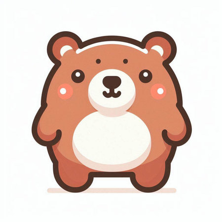 Cute cartoon bear. Isolated on white background. Vector illustration.のイラスト素材