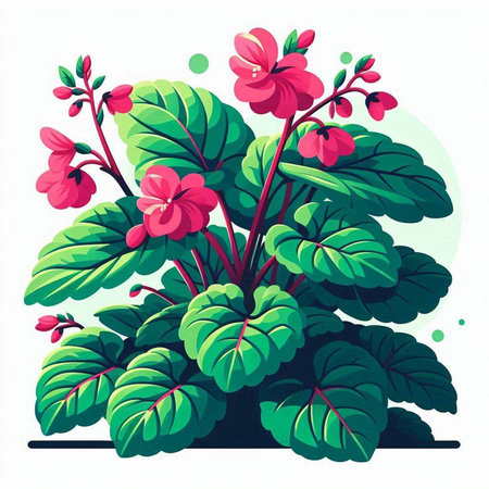 Flowering geranium. Vector illustration. Isolated on white background.のイラスト素材