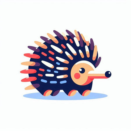 Cute hedgehog. Vector illustration. Isolated on a white background.のイラスト素材