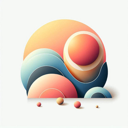 Abstract background with dynamic waves and circles. Vector illustration for your designのイラスト素材