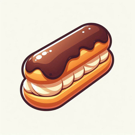 Chocolate eclair. Vector illustration of a chocolate eclair.のイラスト素材