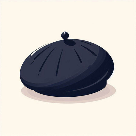 Illustration of a black casserole on a white background.のイラスト素材