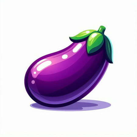 Eggplant isolated on white background. Vector illustration. Eps 10.のイラスト素材