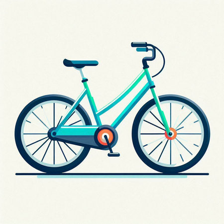 Bicycle in flat style. Vector illustration of a bicycle for your design.のイラスト素材