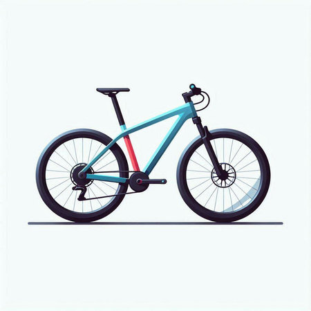 Bicycle isolated on white background. Vector illustration in flat style.のイラスト素材