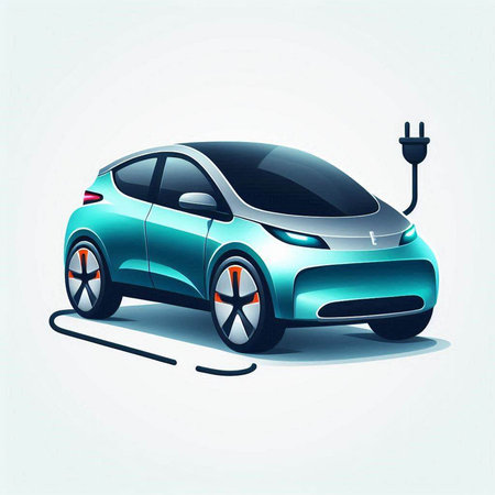Electric car. Electric vehicle. Electric vehicle. Vector illustration. Eps 10のイラスト素材