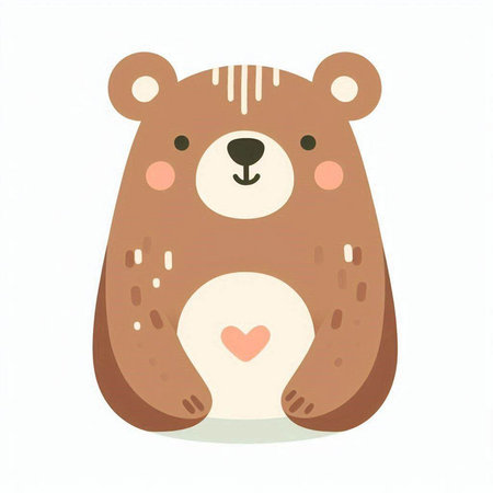 Cute bear on a white background. Vector illustration in cartoon style.のイラスト素材