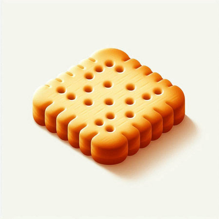Illustration of a biscuit with cheese on a white background.のイラスト素材