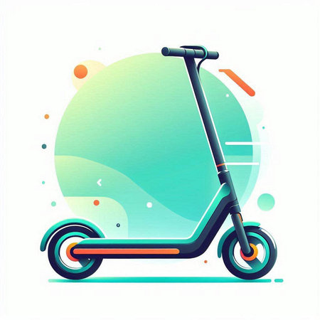 Modern electric scooter on colorful background. Vector illustration. Eps 10のイラスト素材