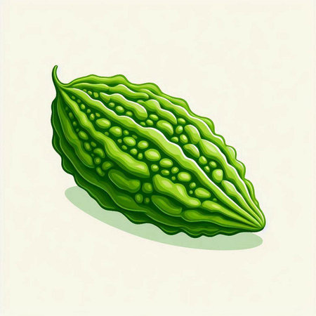 Bitter melon isolated on a white background. Vector illustration.のイラスト素材