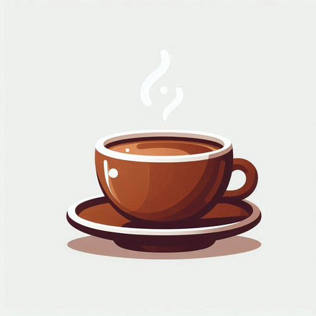 Coffee cup vector illustration. Cappuccino cup iconのイラスト素材