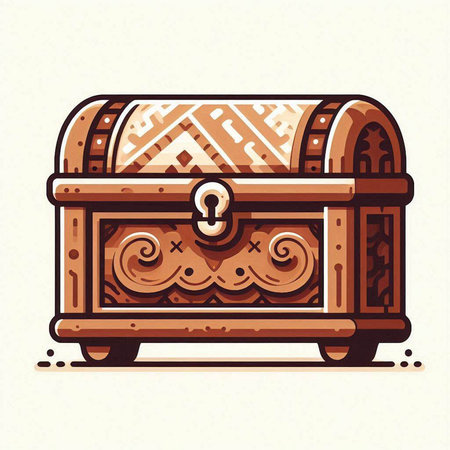 Treasure chest, vector illustration. Isolated on white background.のイラスト素材