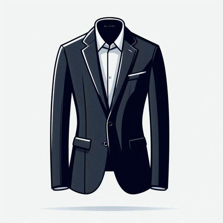 Men's black suit isolated on a white background. Vector illustration.のイラスト素材