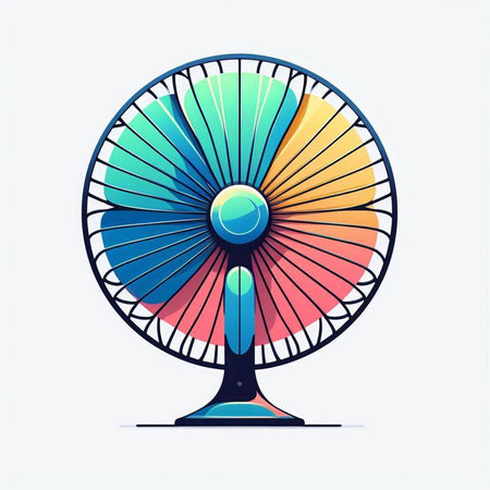 Vintage electric fan on a white background. Vector illustration EPS10のイラスト素材