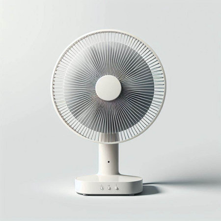 Vintage electric fan on a white background. 3d rendering.のイラスト素材