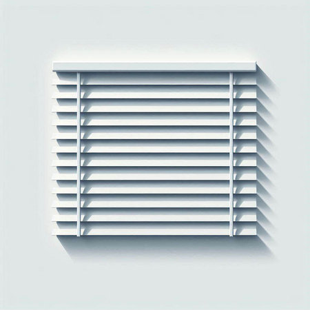 Window blinds icon. Paper cut style. 3d illustration.のイラスト素材