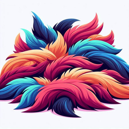 Colorful abstract background with wavy hair. Vector Illustration.のイラスト素材