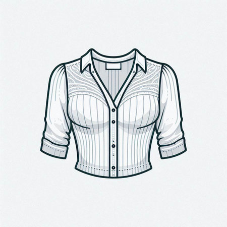 Women's blouse on a white background. Vector illustration in sketch style.のイラスト素材