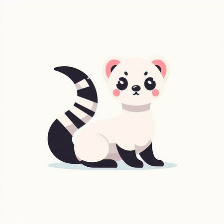 Cute cartoon panda isolated on white background. Vector illustration.のイラスト素材
