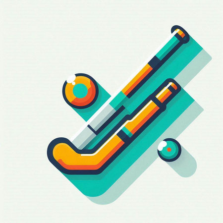 Winter sport flat icon with long shadow. Ice hockey equipment. Vector illustrationのイラスト素材