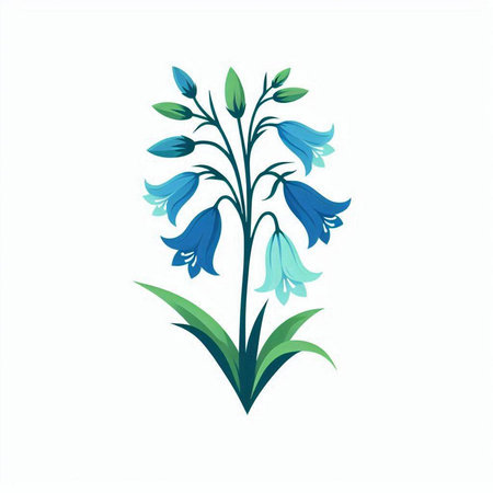 Bluebell flower vector illustration isolated on white background. Bluebell flowers.のイラスト素材