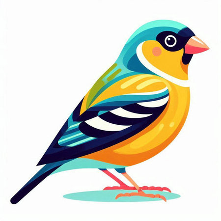Vector illustration of a cute bird on a white background. Isolated.のイラスト素材