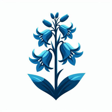 Bluebell flower icon isolated on white background. Vector Illustration.のイラスト素材