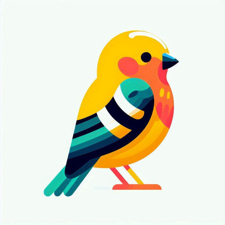 Colorful bird on a white background. Vector illustration for your designのイラスト素材