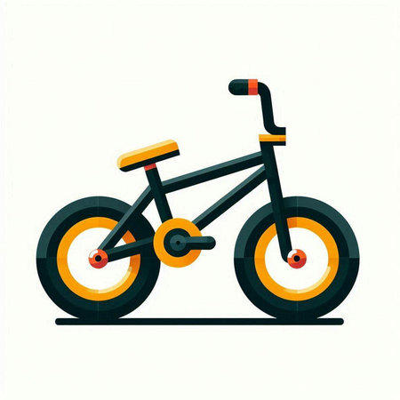 Bicycle icon in flat style isolated on white background. Vector illustration.のイラスト素材
