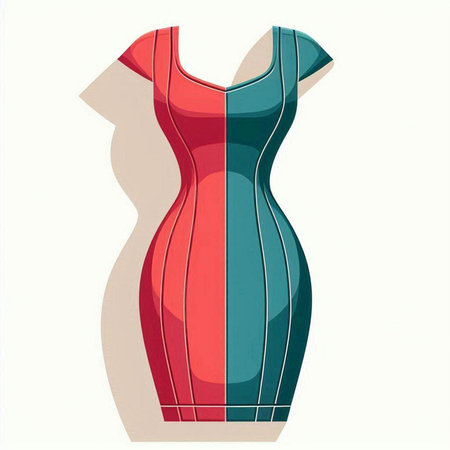 Women's dress on a white background. Vector illustration in retro style.のイラスト素材