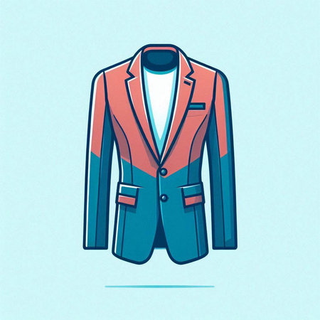 Illustration of a suit on a blue background. Vector illustration.のイラスト素材