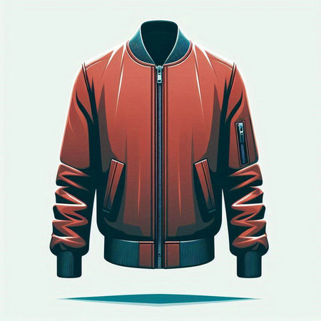 Jacket for winter sports. Vector illustration of a red jacket.のイラスト素材