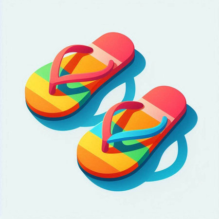 Flip flops icon, vector illustration. Flat design style.のイラスト素材