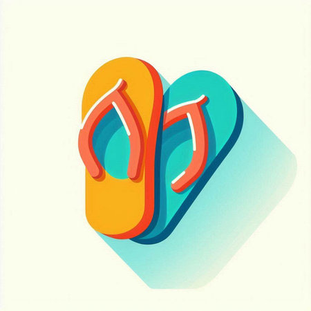 Flip flops icon, vector illustration. Flat design style.のイラスト素材