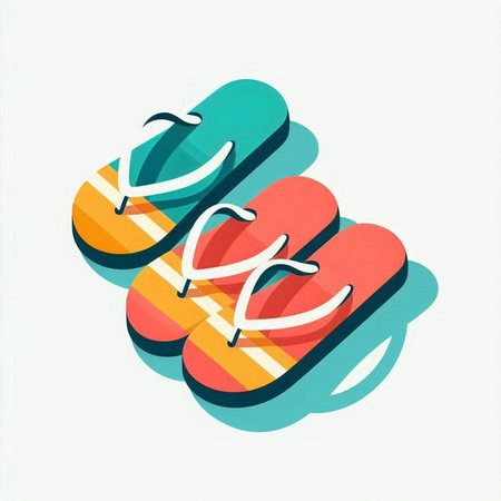 Flip flops icon. Vector illustration. Flat design style.のイラスト素材