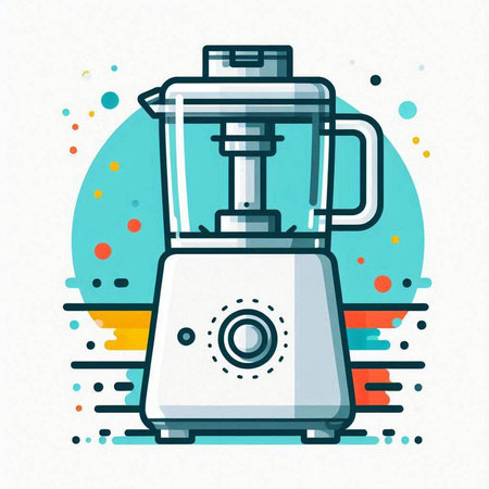 Modern flat line design vector illustration for web and mobile applications. Kitchen blender.のイラスト素材