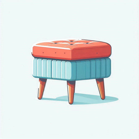 Illustration of a stool on a blue background. Vector illustration.のイラスト素材