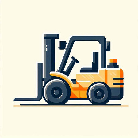 Forklift truck flat icon. Forklift loader vector illustration.のイラスト素材