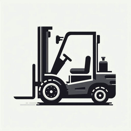 Forklift icon. Forklift vector illustration. Forklift symbol.のイラスト素材